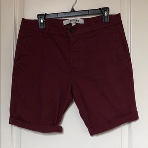 TOPMAN burgundy slim fit shorts size 32